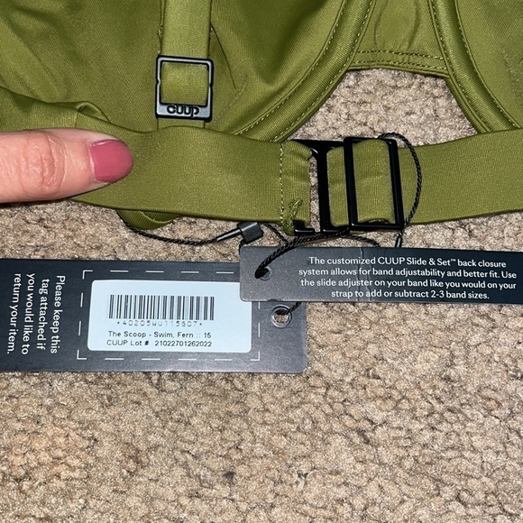 Cuup The Scoop Underwire Bikini Swim Top Fern 15 (38D / 40C / 42B) - Picture 9 of 10